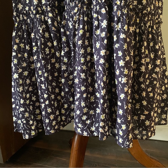 Madewell Dark indigo Ditsy dandelion Floral Spaghetti Strap tiered maxi Dress 10 - Picture 4 of 11